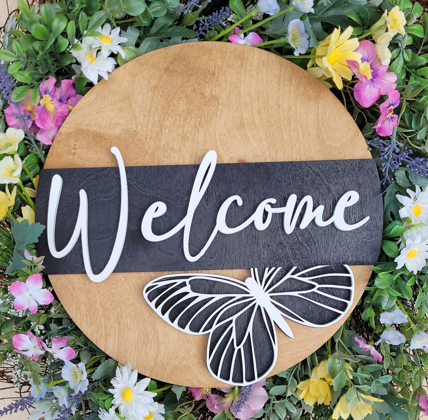 Welcome Butterfly Sign